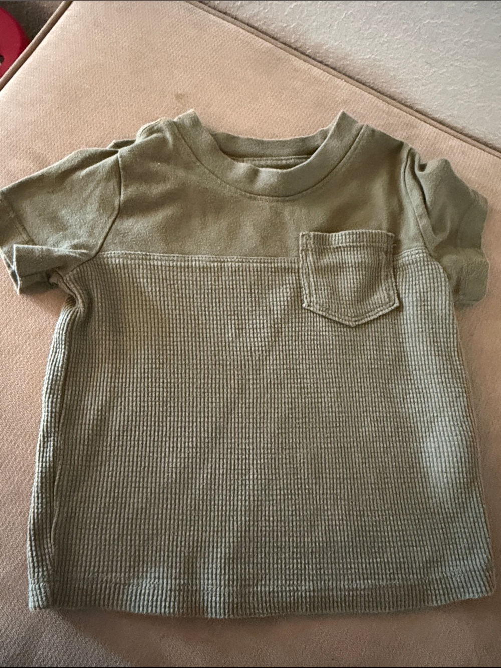 Kids Olive Green Short Sleeve Pocket Tee 2T